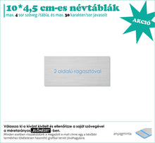 Kép betöltése a galériamegjelenítőbe: Névtábla (fémhatású ezüst, gravírozott)