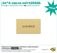 Kép betöltése a galériamegjelenítőbe: Névtábla (rézhatású arany, gravírozott)