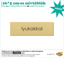 Kép betöltése a galériamegjelenítőbe: Névtábla (rézhatású arany, gravírozott)