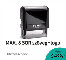 Kép betöltése a galériamegjelenítőbe: Max. 8 soros Trodat 4914 cégbélyegző akár logo-val is KOMPLETTEN (előrefizetéssel ingyenes kiszállítás)