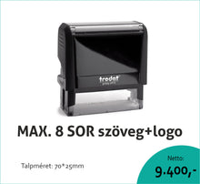 Kép betöltése a galériamegjelenítőbe: Max. 8 soros Trodat 4915 cégbélyegző akár logo-val is KOMPLETTEN (előrefizetéssel ingyenes kiszállítás)