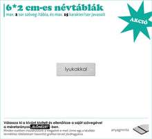 Kép betöltése a galériamegjelenítőbe: Névtábla (fémhatású ezüst, gravírozott)