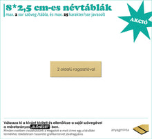 Kép betöltése a galériamegjelenítőbe: Névtábla (rézhatású arany, gravírozott)