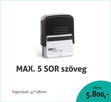 Kép betöltése a galériamegjelenítőbe: Max. 5 soros COLOP Printer C30 bélyegző KOMPLETTEN