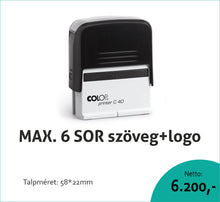 Kép betöltése a galériamegjelenítőbe: Max. 6 soros COLOP Printer C40 bélyegző KOMPLETTEN