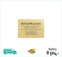 Kép betöltése a galériamegjelenítőbe: Cégtábla (arany, gravírozott) - (előrefizetéssel ingyenes kiszállítás)
