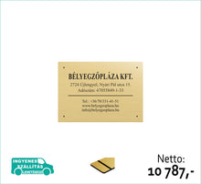Kép betöltése a galériamegjelenítőbe: Cégtábla (arany, gravírozott) - (előrefizetéssel ingyenes kiszállítás)