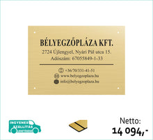 Kép betöltése a galériamegjelenítőbe: Cégtábla bélyegzőpláza arany