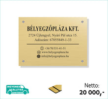 Kép betöltése a galériamegjelenítőbe: Cégtábla (arany, gravírozott) - (előrefizetéssel ingyenes kiszállítás)