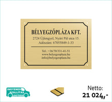 Kép betöltése a galériamegjelenítőbe: Cégtábla bélyegzőpláza arany