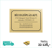 Kép betöltése a galériamegjelenítőbe: Cégtábla (arany, gravírozott) - (előrefizetéssel ingyenes kiszállítás)