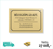 Kép betöltése a galériamegjelenítőbe: Cégtábla (arany, gravírozott) - (előrefizetéssel ingyenes kiszállítás)