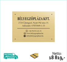 Kép betöltése a galériamegjelenítőbe: Cégtábla (arany, gravírozott) - (előrefizetéssel ingyenes kiszállítás)