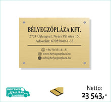 Kép betöltése a galériamegjelenítőbe: Cégtábla bélyegzőpláza arany