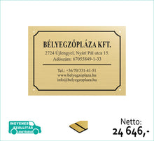 Kép betöltése a galériamegjelenítőbe: Cégtábla bélyegzőpláza arany