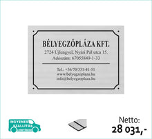 Kép betöltése a galériamegjelenítőbe: Cégtábla (ezüst, gravírozott) - (előrefizetéssel ingyenes kiszállítás)