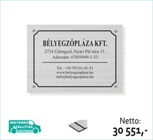 Kép betöltése a galériamegjelenítőbe: Ezüst cégtábla bélyegzőpláza