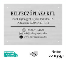 Kép betöltése a galériamegjelenítőbe: Cégtábla (ezüst, gravírozott) - (előrefizetéssel ingyenes kiszállítás)
