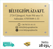 Kép betöltése a galériamegjelenítőbe: Cégtábla (arany, gravírozott) - (előrefizetéssel ingyenes kiszállítás)