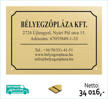 Kép betöltése a galériamegjelenítőbe: Cégtábla (arany, gravírozott) - (előrefizetéssel ingyenes kiszállítás)