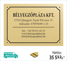 Kép betöltése a galériamegjelenítőbe: Cégtábla (arany, gravírozott) - (előrefizetéssel ingyenes kiszállítás)