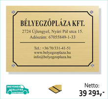 Kép betöltése a galériamegjelenítőbe: Cégtábla (arany, gravírozott) - (előrefizetéssel ingyenes kiszállítás)