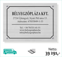 Kép betöltése a galériamegjelenítőbe: Cégtábla (ezüst, gravírozott) - (előrefizetéssel ingyenes kiszállítás)