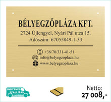 Kép betöltése a galériamegjelenítőbe: Cégtábla (arany, gravírozott) - (előrefizetéssel ingyenes kiszállítás)