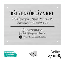 Kép betöltése a galériamegjelenítőbe: Cégtábla (ezüst, gravírozott) - (előrefizetéssel ingyenes kiszállítás)