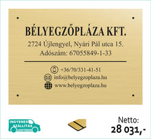 Kép betöltése a galériamegjelenítőbe: Cégtábla (arany, gravírozott) - (előrefizetéssel ingyenes kiszállítás)