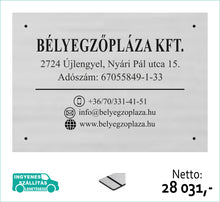Kép betöltése a galériamegjelenítőbe: Cégtábla (ezüst, gravírozott) - (előrefizetéssel ingyenes kiszállítás)