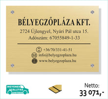 Kép betöltése a galériamegjelenítőbe: Cégtábla (arany, gravírozott) - (előrefizetéssel ingyenes kiszállítás)