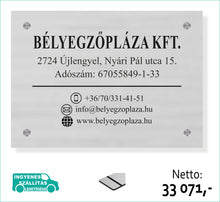 Kép betöltése a galériamegjelenítőbe: Cégtábla (ezüst, gravírozott) - (előrefizetéssel ingyenes kiszállítás)