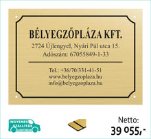Kép betöltése a galériamegjelenítőbe: Cégtábla (arany, gravírozott) - (előrefizetéssel ingyenes kiszállítás)