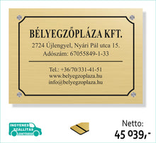 Kép betöltése a galériamegjelenítőbe: Cégtábla (arany, gravírozott) - (előrefizetéssel ingyenes kiszállítás)