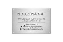 Kép betöltése a galériamegjelenítőbe: Cégtábla (fémhatású ezüst, gravírozott)