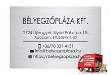 Kép betöltése a galériamegjelenítőbe: Cégtábla (fémhatású ezüst, gravírozott)