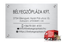 Kép betöltése a galériamegjelenítőbe: Cégtábla (fémhatású ezüst, gravírozott)