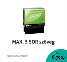 Kép betöltése a galériamegjelenítőbe: Max. 5 soros COLOP Printer IQ30 Green Line bélyegző KOMPLETTEN