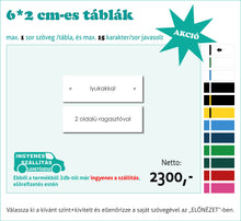 Kép betöltése a galériamegjelenítőbe: Színes névtábla kicsi (1-2 soros színes, gravírozott)