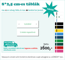 Kép betöltése a galériamegjelenítőbe: Színes névtábla kicsi (1-2 soros színes, gravírozott)