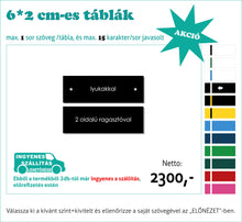 Kép betöltése a galériamegjelenítőbe: Színes névtábla kicsi (1-2 soros színes, gravírozott)