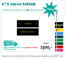 Kép betöltése a galériamegjelenítőbe: Színes névtábla kicsi (1-2 soros színes, gravírozott)