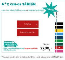 Kép betöltése a galériamegjelenítőbe: Színes névtábla kicsi (1-2 soros színes, gravírozott)