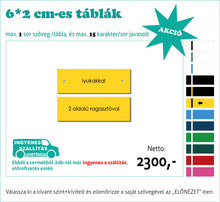 Kép betöltése a galériamegjelenítőbe: Színes névtábla kicsi (1-2 soros színes, gravírozott)