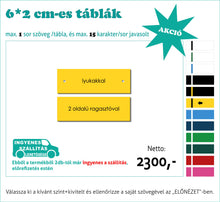 Kép betöltése a galériamegjelenítőbe: Színes névtábla kicsi (1-2 soros színes, gravírozott)