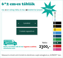 Kép betöltése a galériamegjelenítőbe: Színes névtábla kicsi (1-2 soros színes, gravírozott)