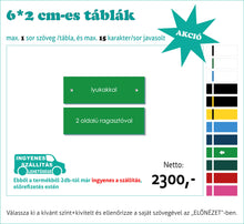 Kép betöltése a galériamegjelenítőbe: Színes névtábla kicsi (1-2 soros színes, gravírozott)