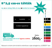 Kép betöltése a galériamegjelenítőbe: Színes névtábla kicsi (1-2 soros színes, gravírozott)