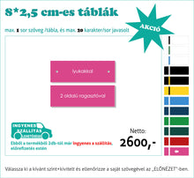 Kép betöltése a galériamegjelenítőbe: Színes névtábla kicsi (1-2 soros színes, gravírozott)